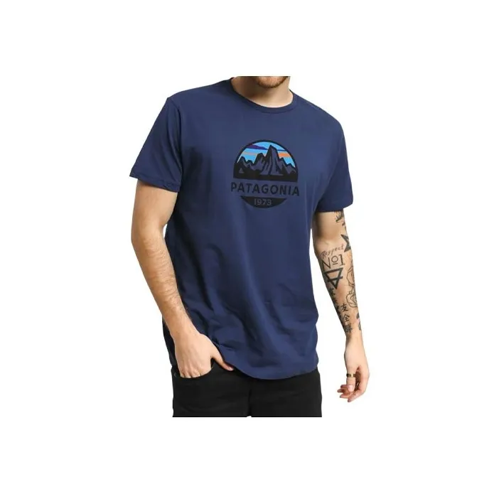 Patagonia Organic Fitz Roy Scope T Shirt Men's Marine Blue