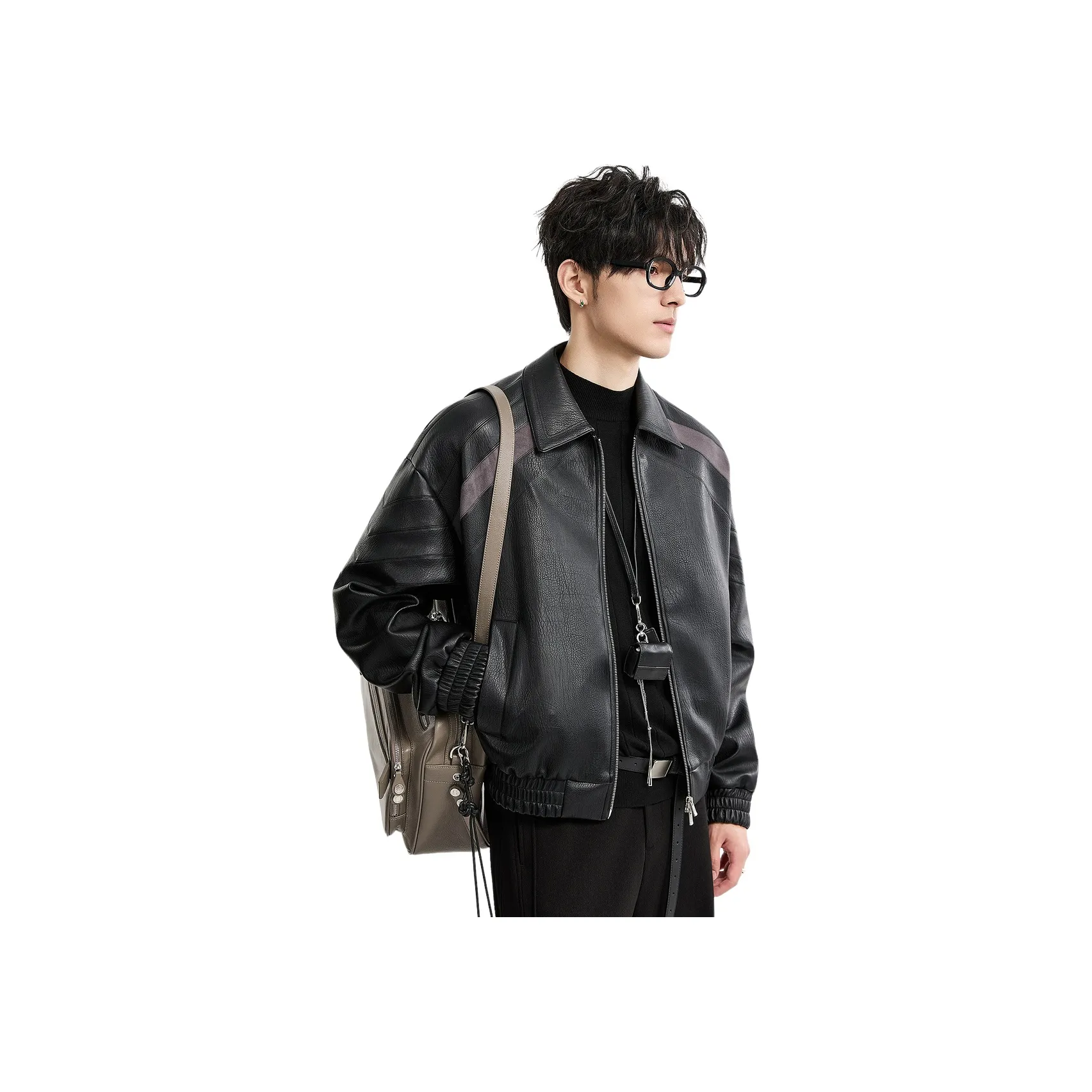 EARL JOEL Midnight Black Мужские Кожаные Куртки