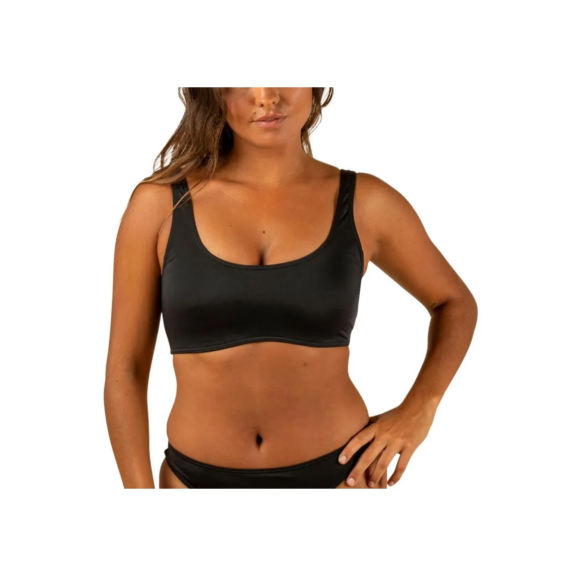 DECATHLON OLAIAN Двухкомпонентный купальник женский черный