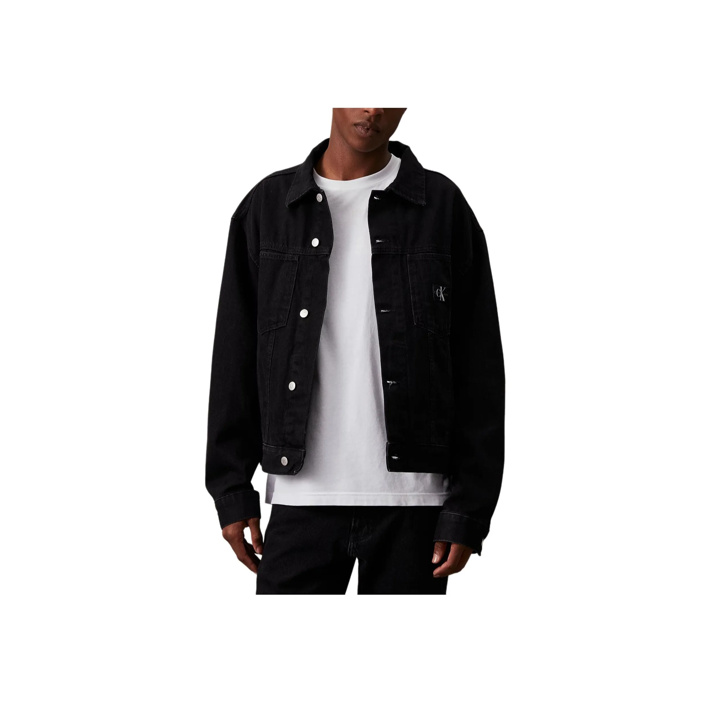 CALVIN KLEIN Jackets Coats Europe Version Men's Denim Black