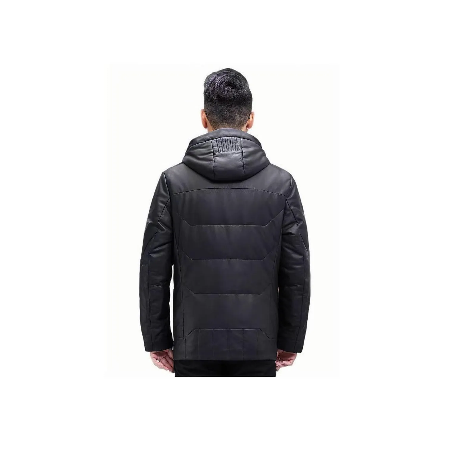 Devanro Genuine Leather Jacket Men's Black
