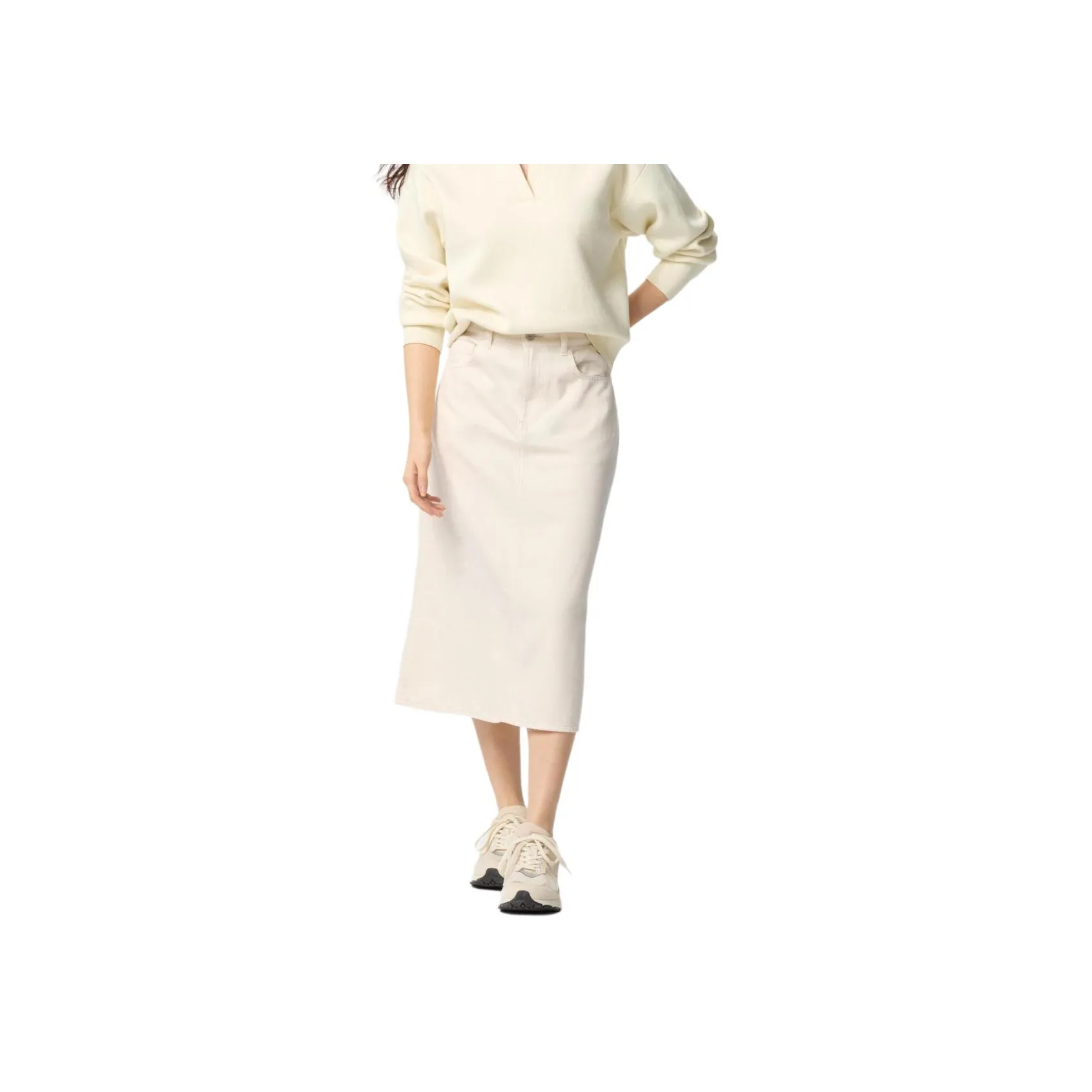 UNIQLO Denim Long Skirts Women's Light Beige