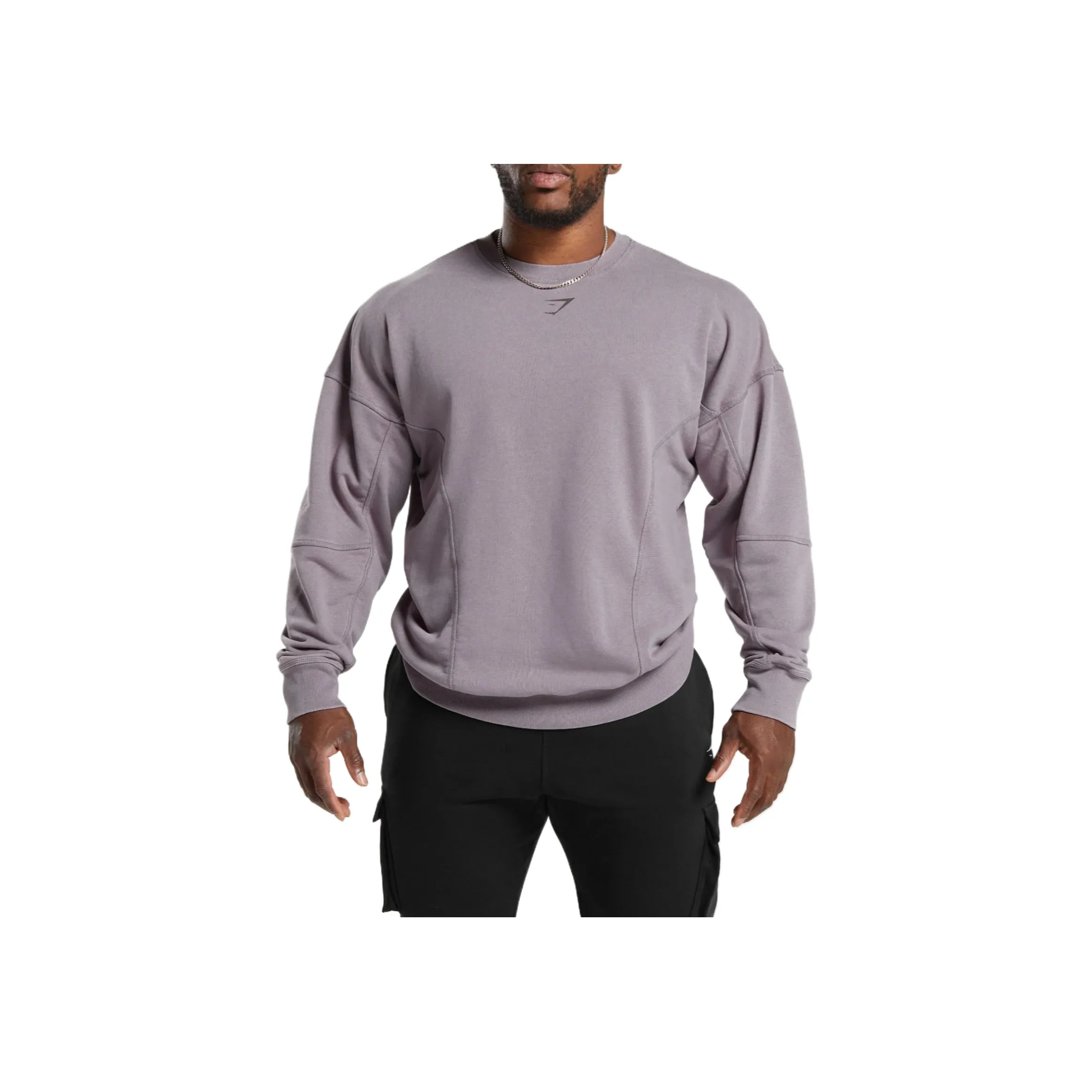 GYMSHARK Свитшот Мужской Серый Фиолетовый