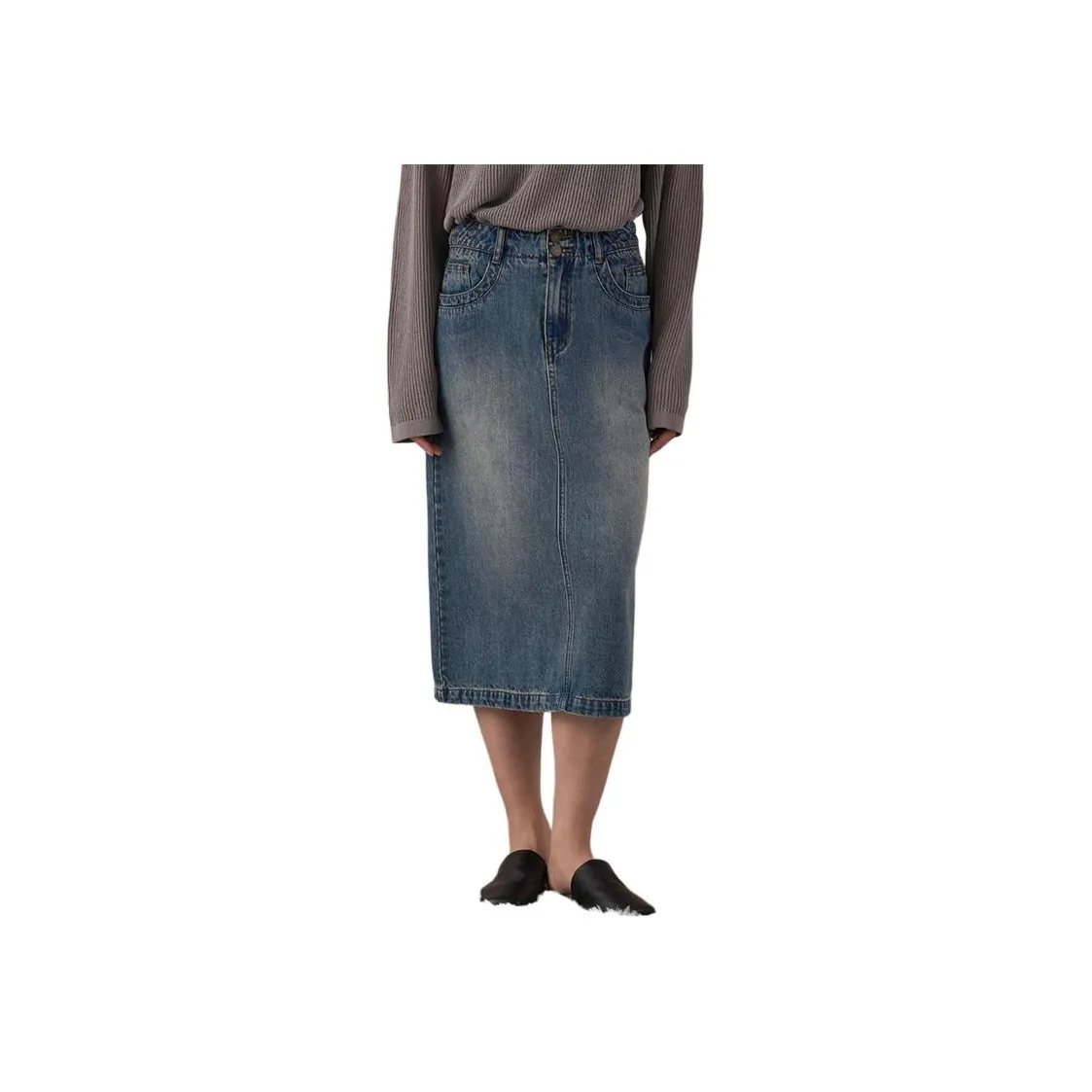 AYILIAN Повседневная длинная юбка женская синяя