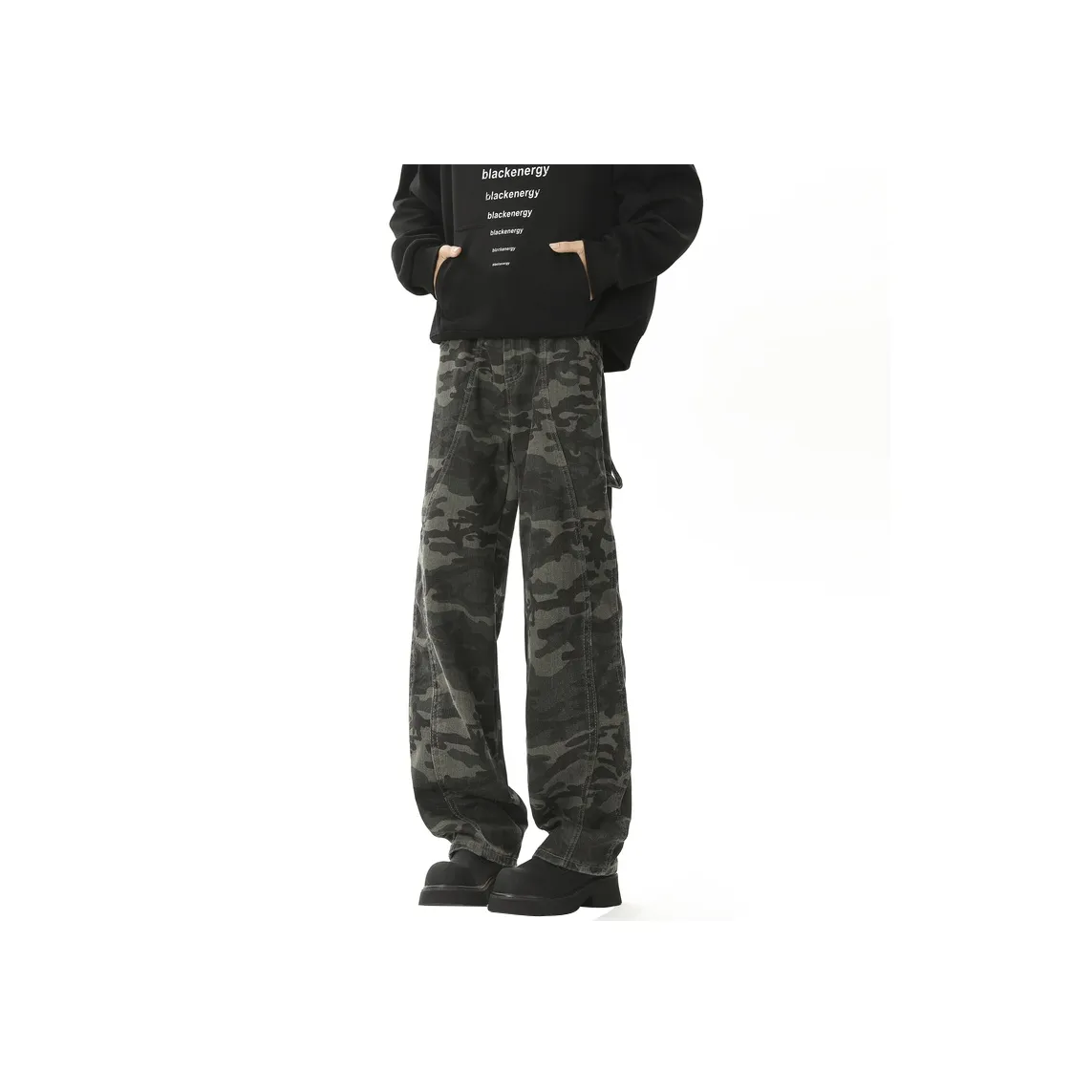 Fakeyoung Jeans Unisex Camouflage Army Green