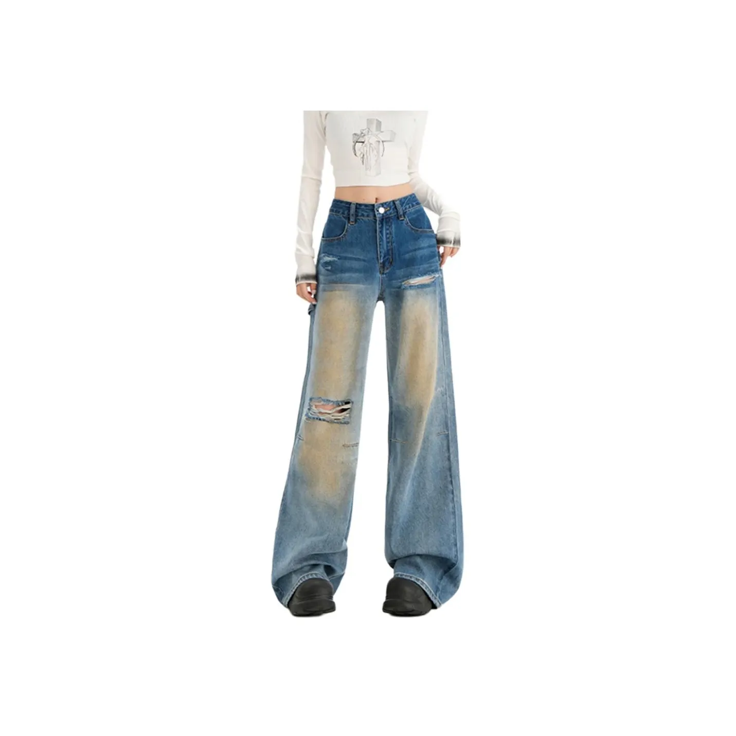 NHZN Светло-синие Женские Джинсы