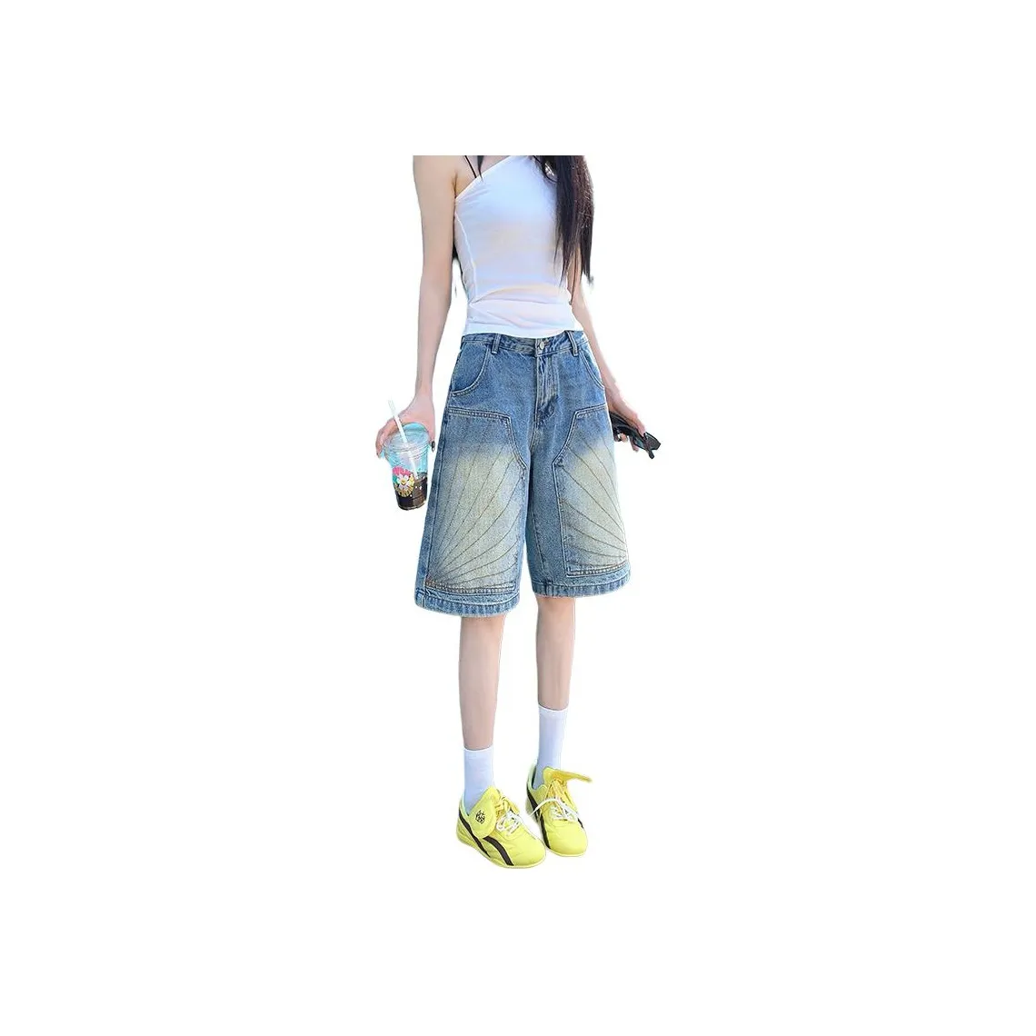 Kazakhstan Denim Shorts Women's Vintage Blue