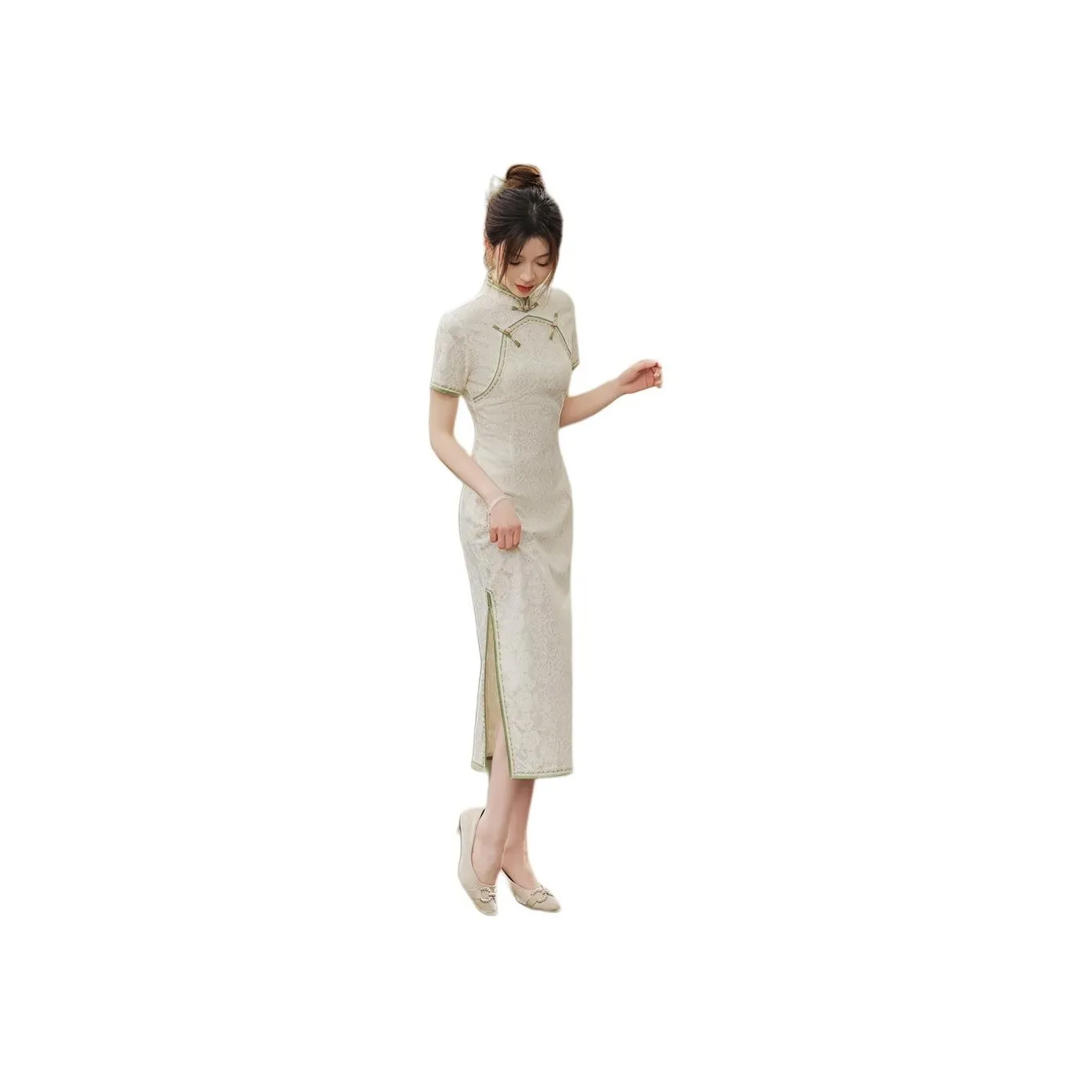 Red Colored Clothes Cheongsam Women's Charming Jiangnan