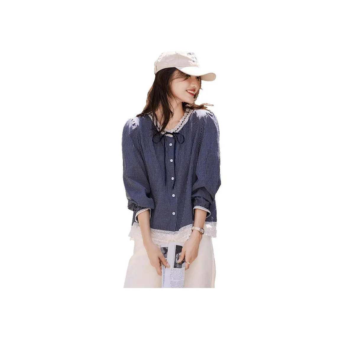 SHANGJING Темно-синие женские рубашки