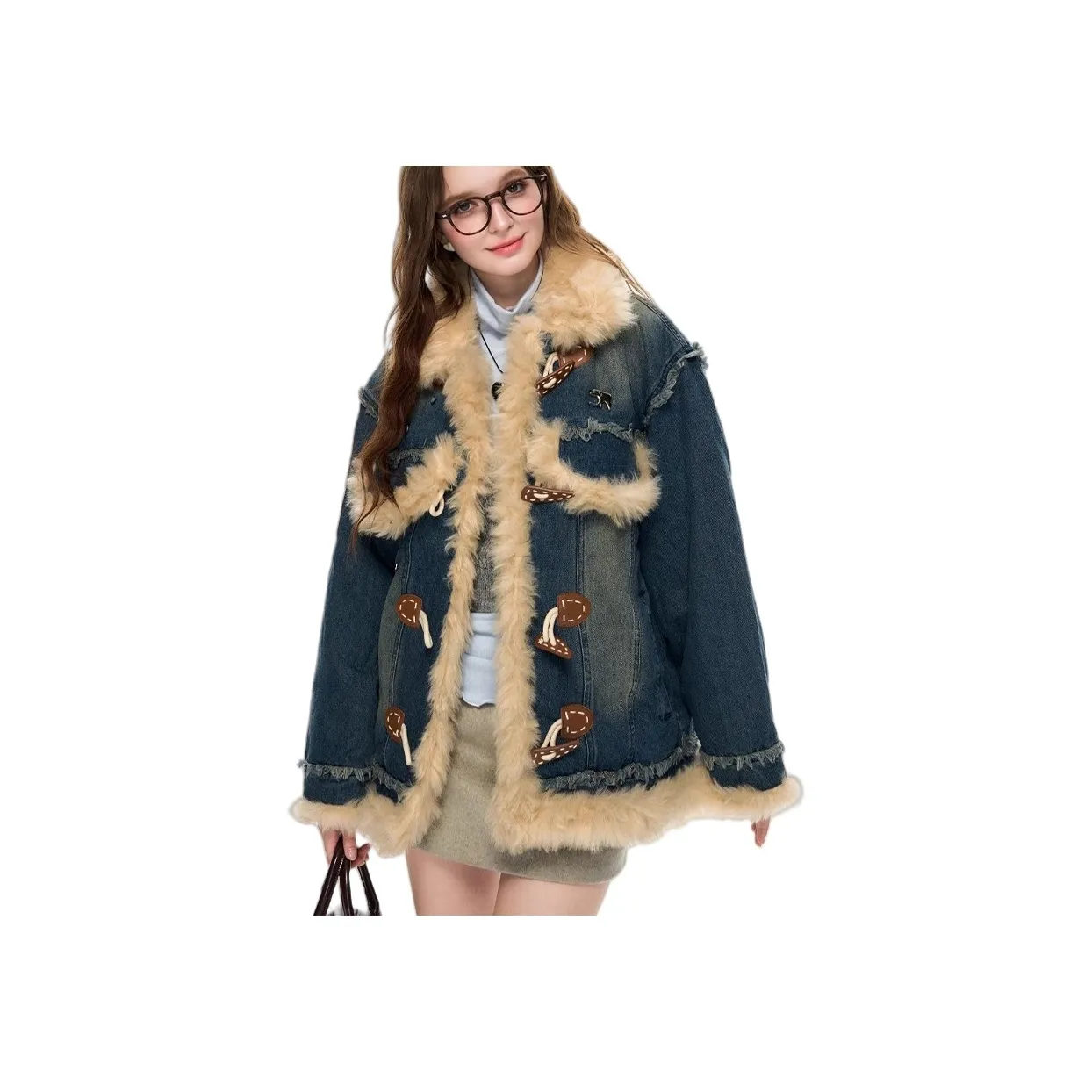 TUSHIFEI Denim Jacket Women's Blue