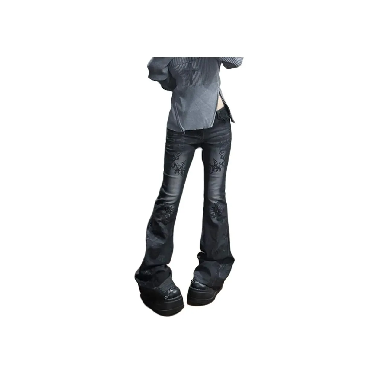 MUCCHIC Черные Женские Джинсы