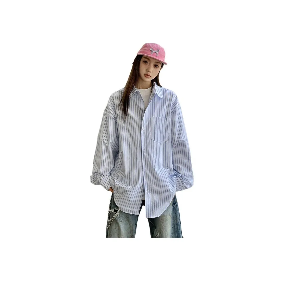 Flowers in water Длинный рукав Рубашка Женская