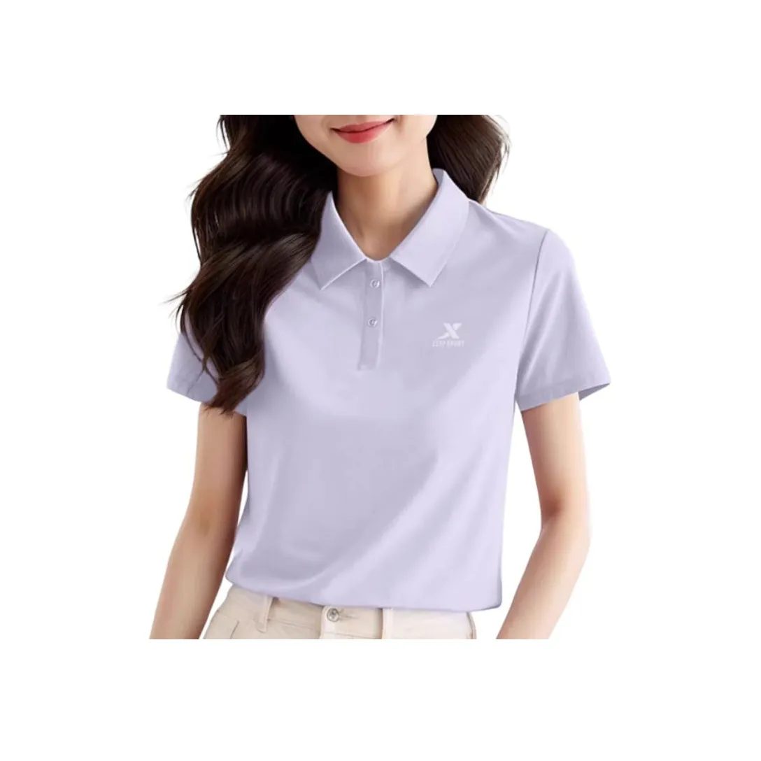 XTEP Поло Женское Прозрачный Фиолетовый