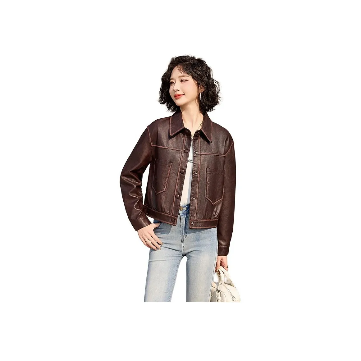 Yi Mengyuan Leather Jacket Women's