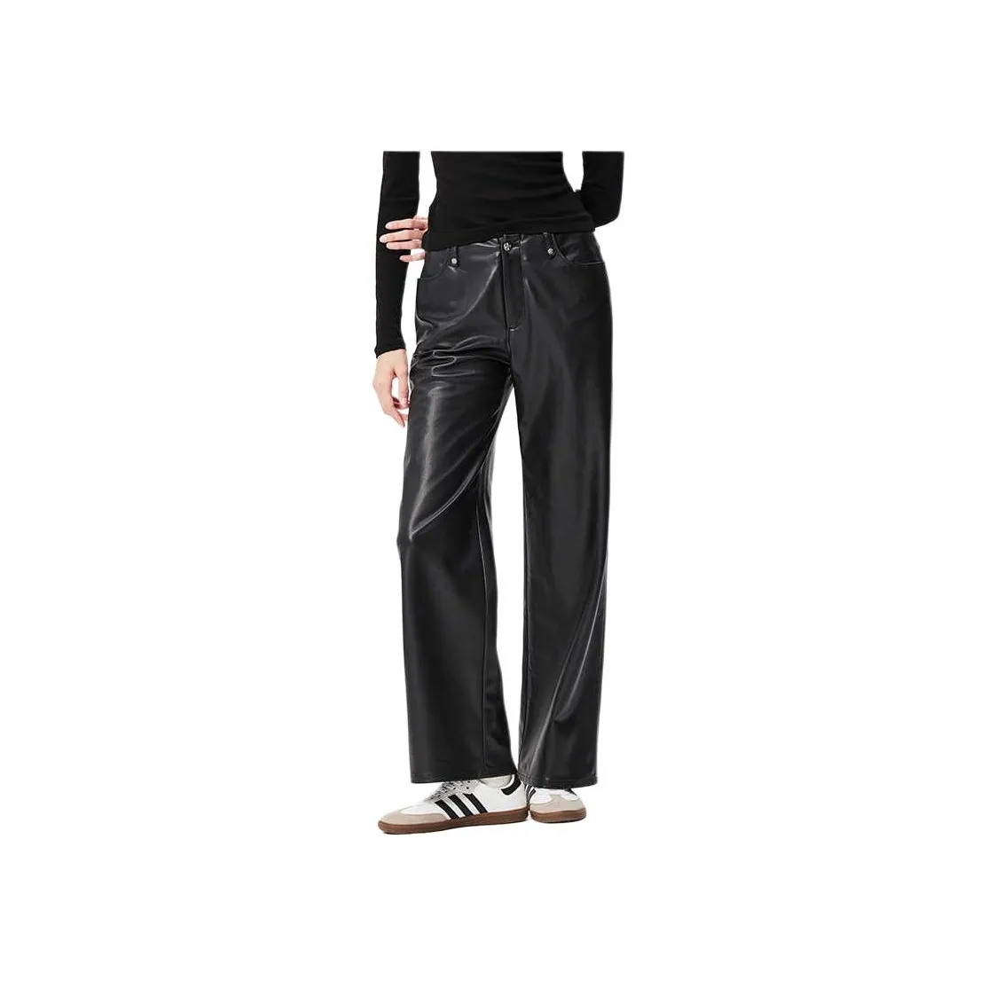 Ed Hardy FW24 Кожаные Штаны Женские Черные