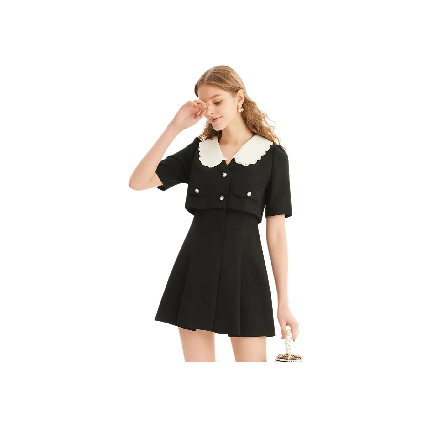 JORYAweekend Короткий рукав Платье Женское Черное