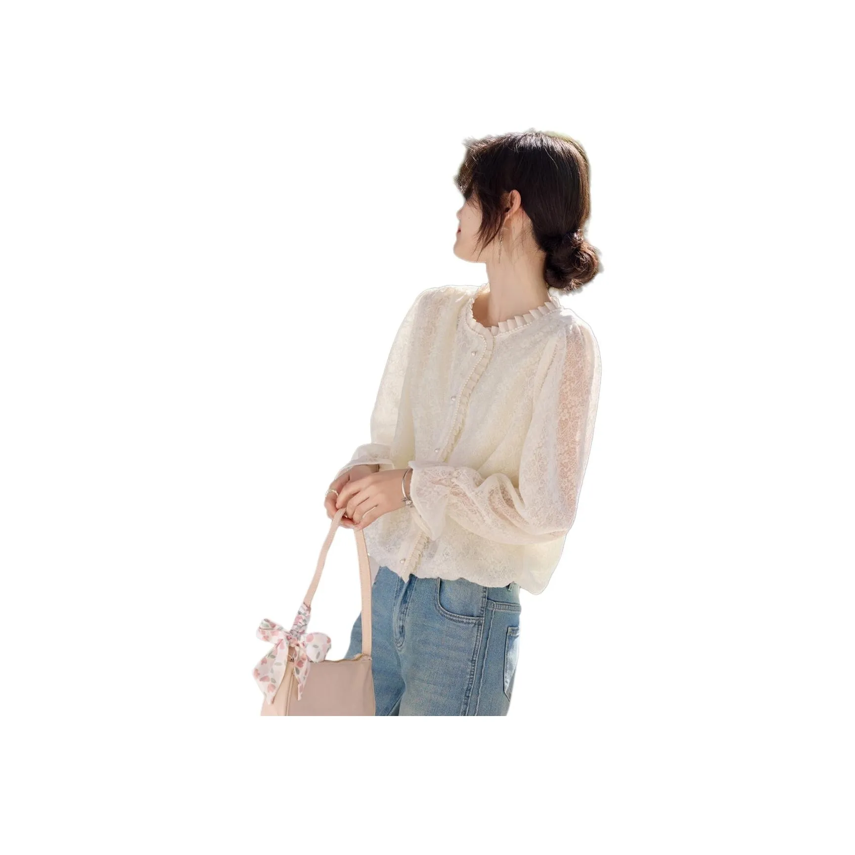 SHANGJING Бежевые Женские Рубашки