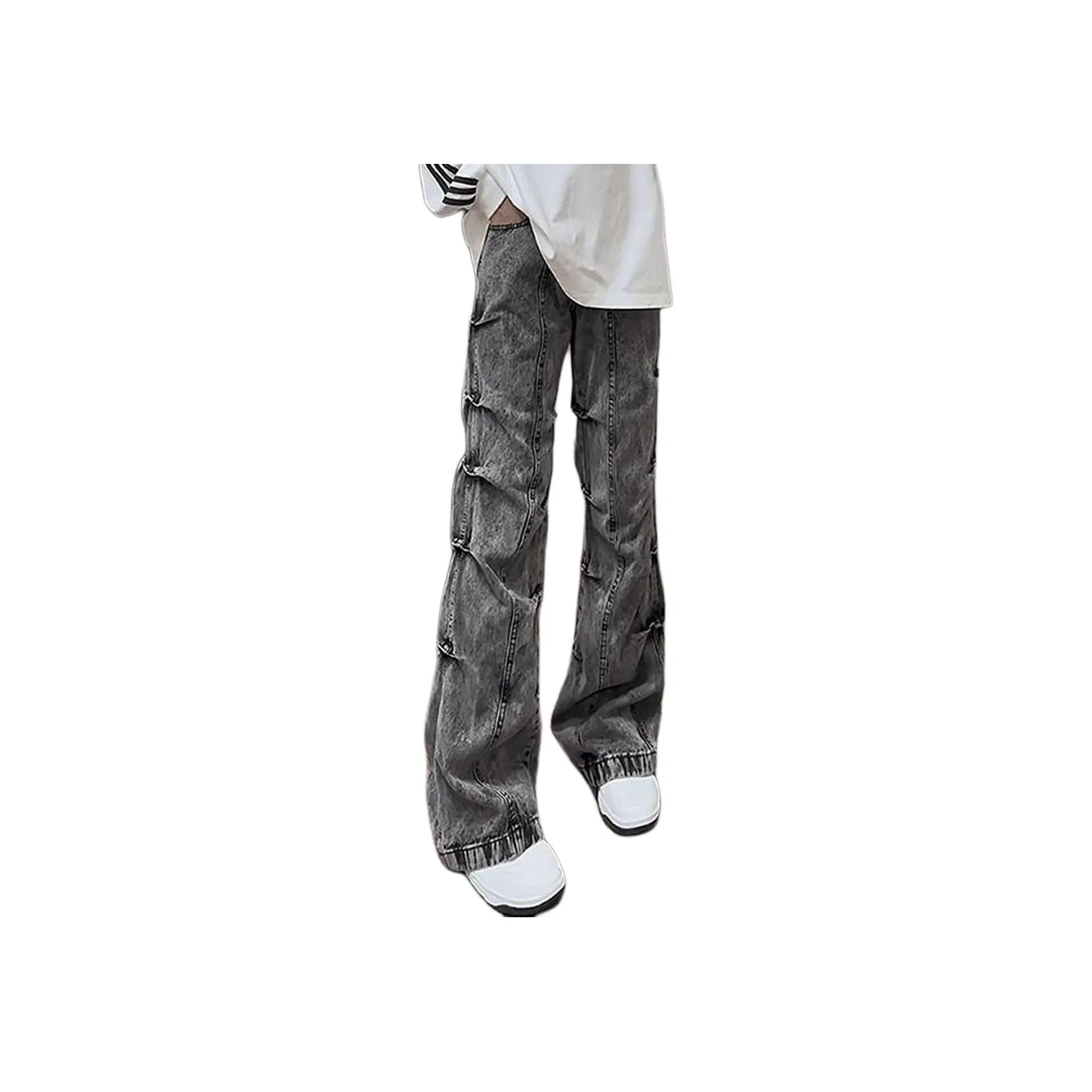 Menglaini Jeans Unisex Black[Extended Length]