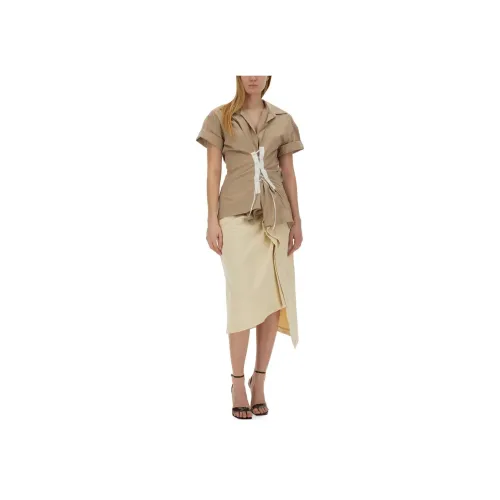 DRIES VAN NOTEN Бежевые Женские Повседневные Длинные Юбки