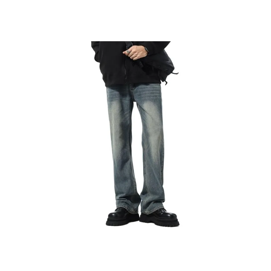 HIPHOPPUNKS Винтажные синие мужские джинсы