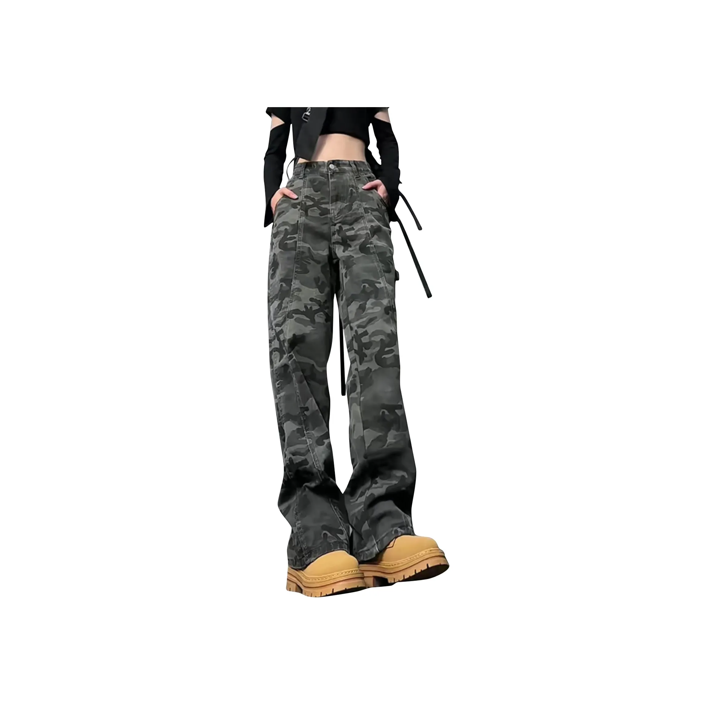 Magmode Jeans Unisex Camouflage Black