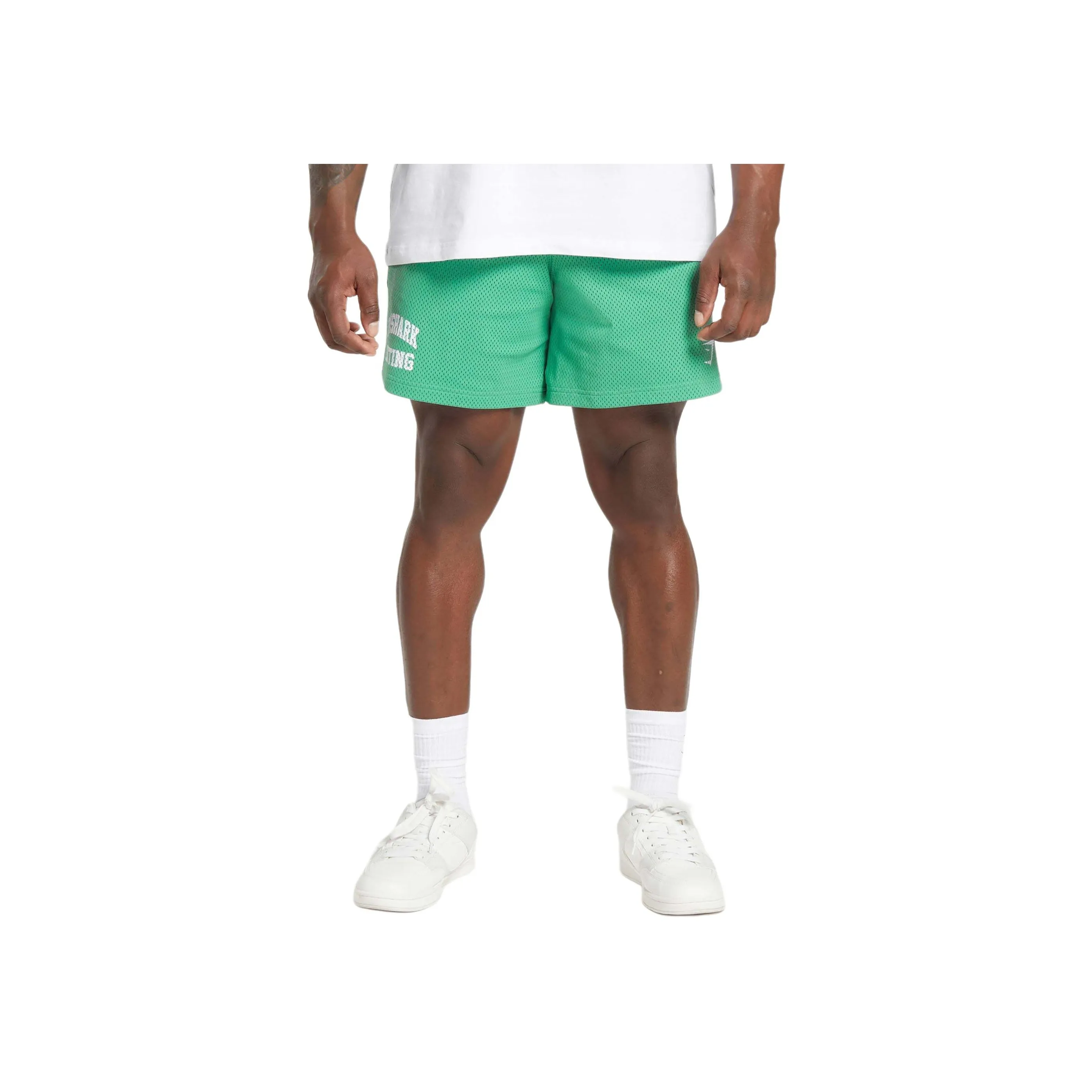 GYMSHARK Подъемный Сетка 7' Шорты Повседневные шорты Мужской Озерный зеленый