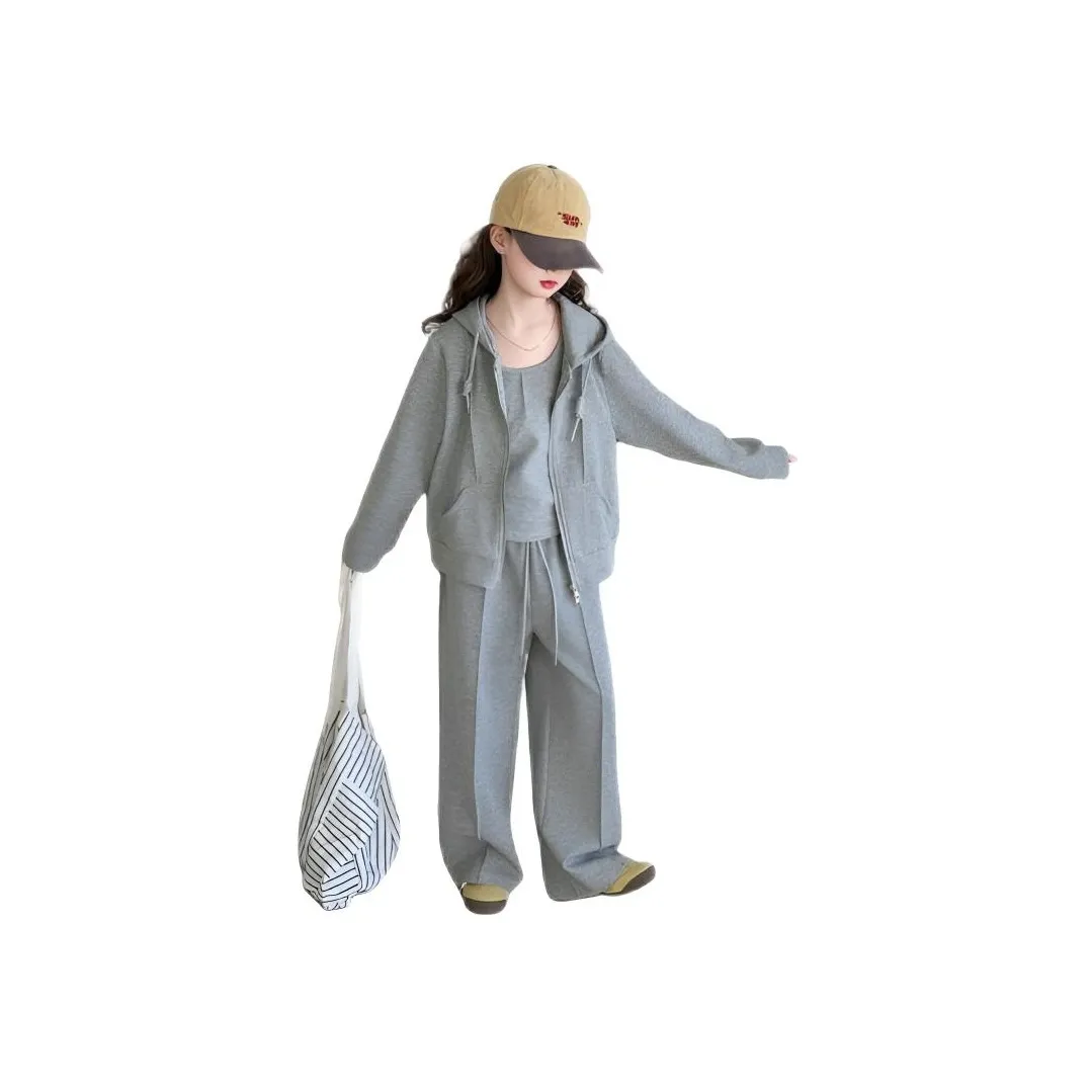 Genius Pooh Серый Трехкомпонентный Набор Школьный возраст Повседневная Спортивная Одежда