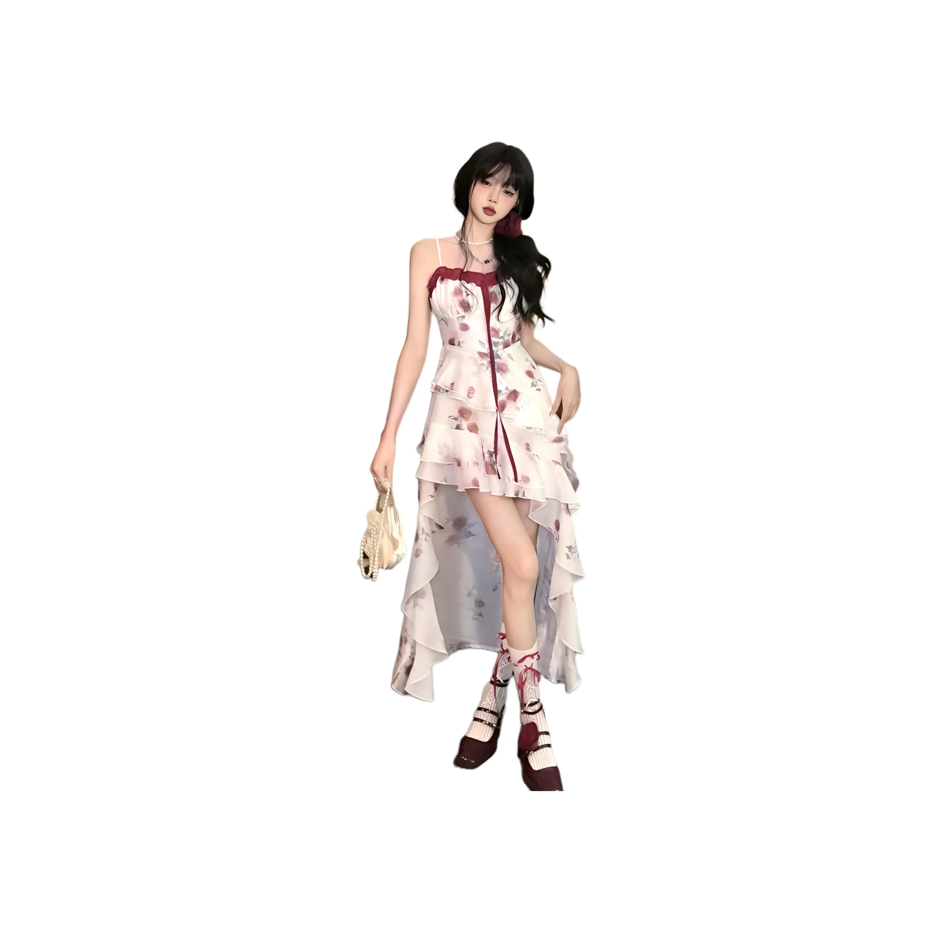 The Temptation Of The Muse Slip Dress Women's Red White
