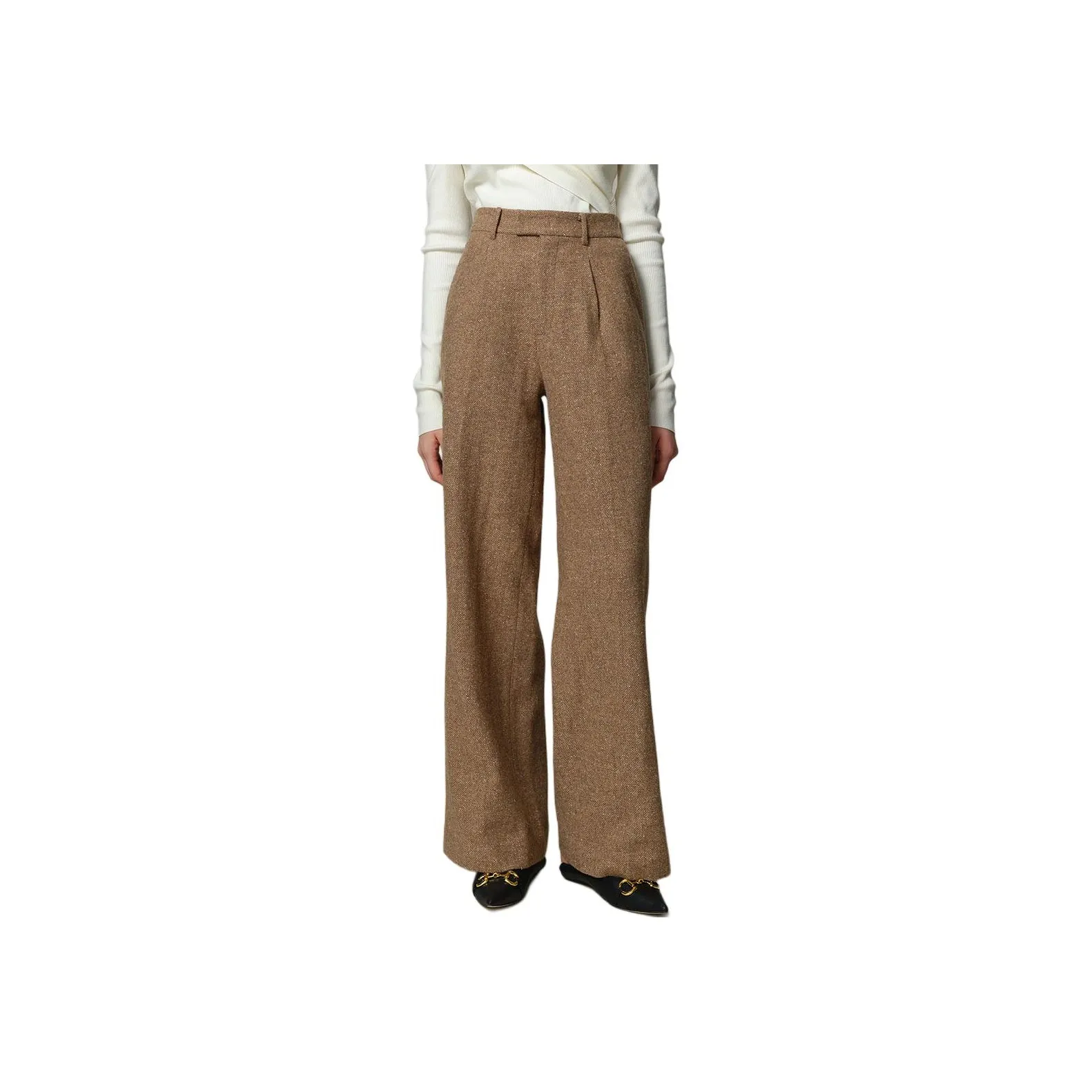 FABRIQUE Светло-коричневый женский костюм брюки