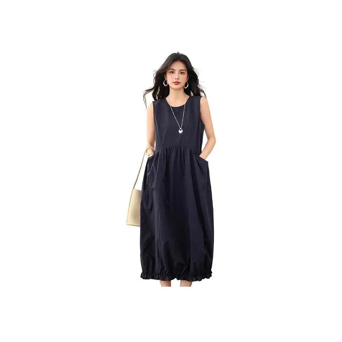 La Chapelle Sleeveless Dress Women's Navy Blue