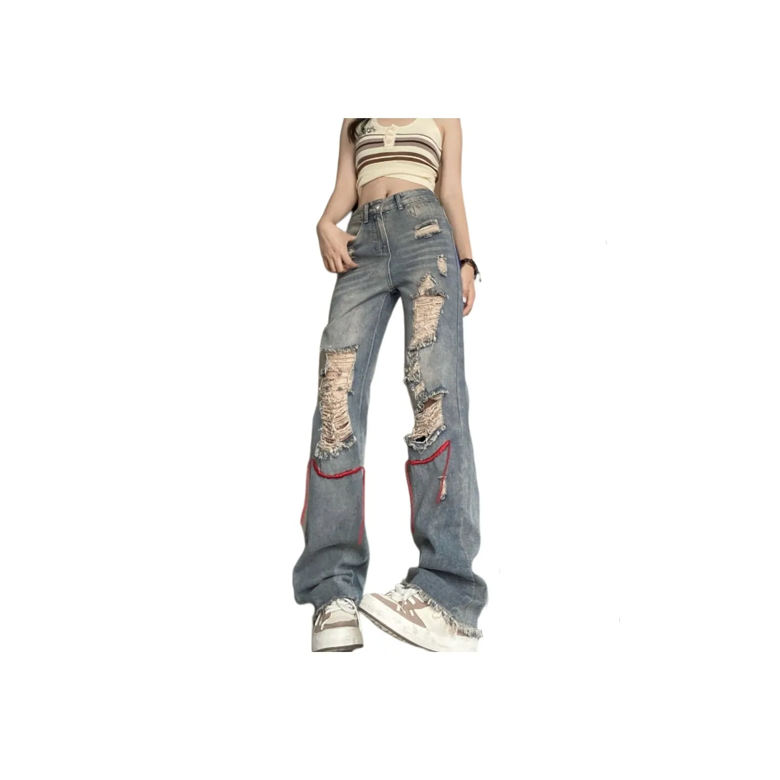 SAGP Синий Вышитая версия Унисекс Джинсы