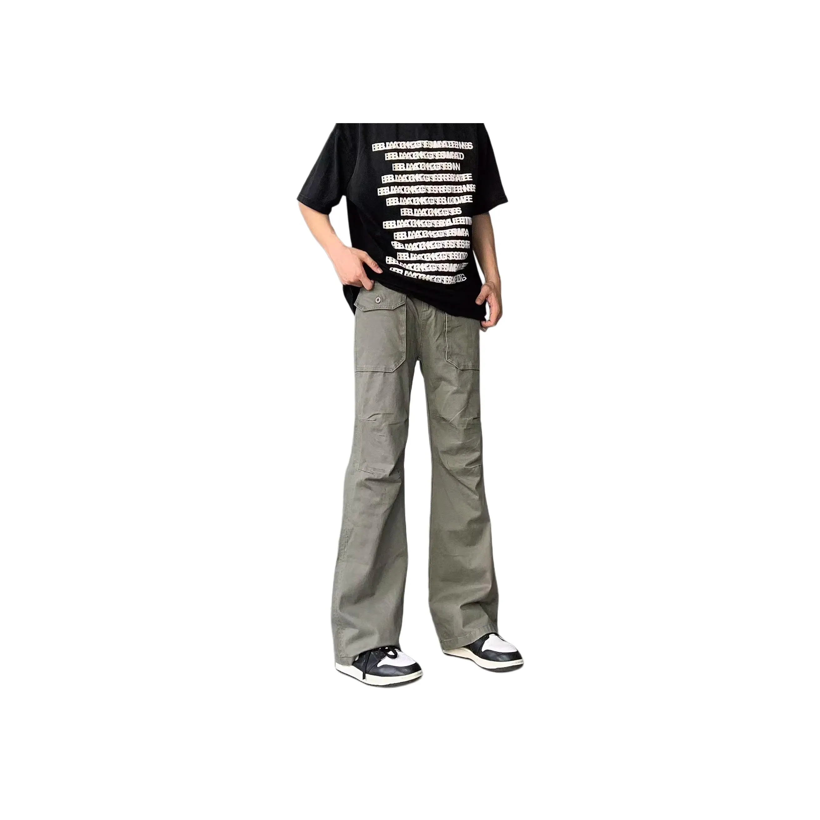 NVRFRGT Cargo Pants Unisex Gray Green