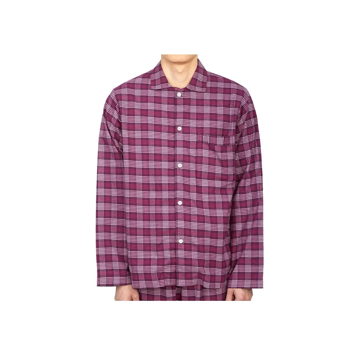 TEKLA Pajama Top Men's Red Purple Color