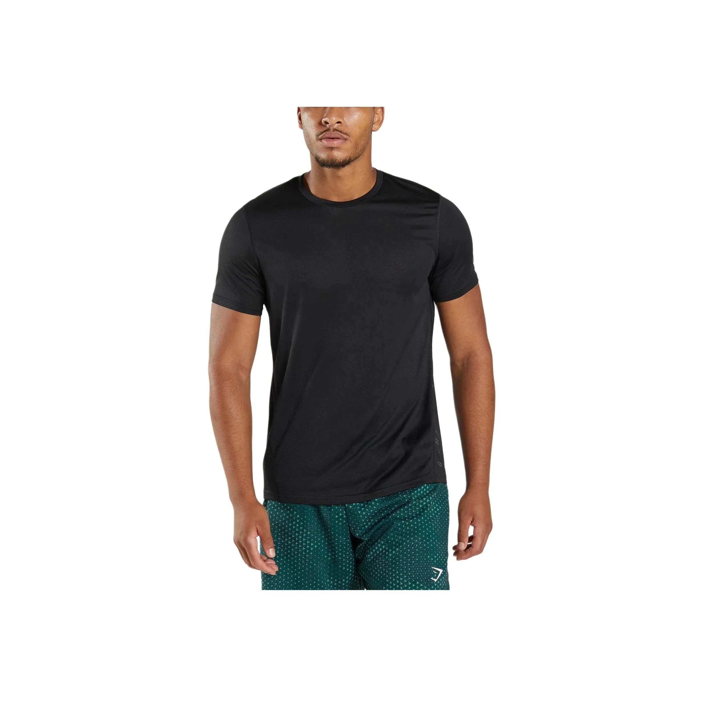 GYMSHARK Черный/Черный с меланжевым серым Мужская T-рубашка