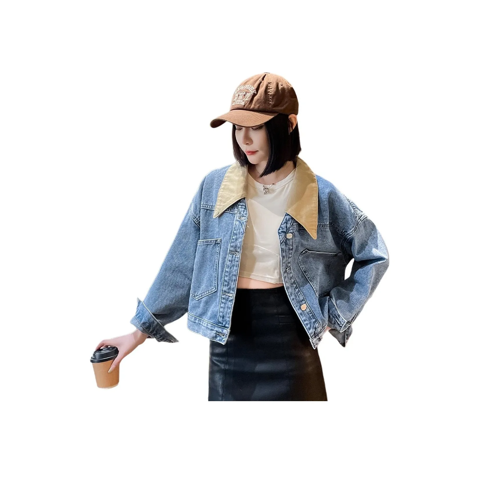 Tonlion Светло-синие Женские Джинсовые Куртки