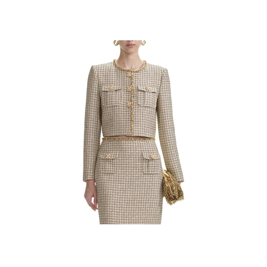 Self portrait Jackets Coats Women's Gold