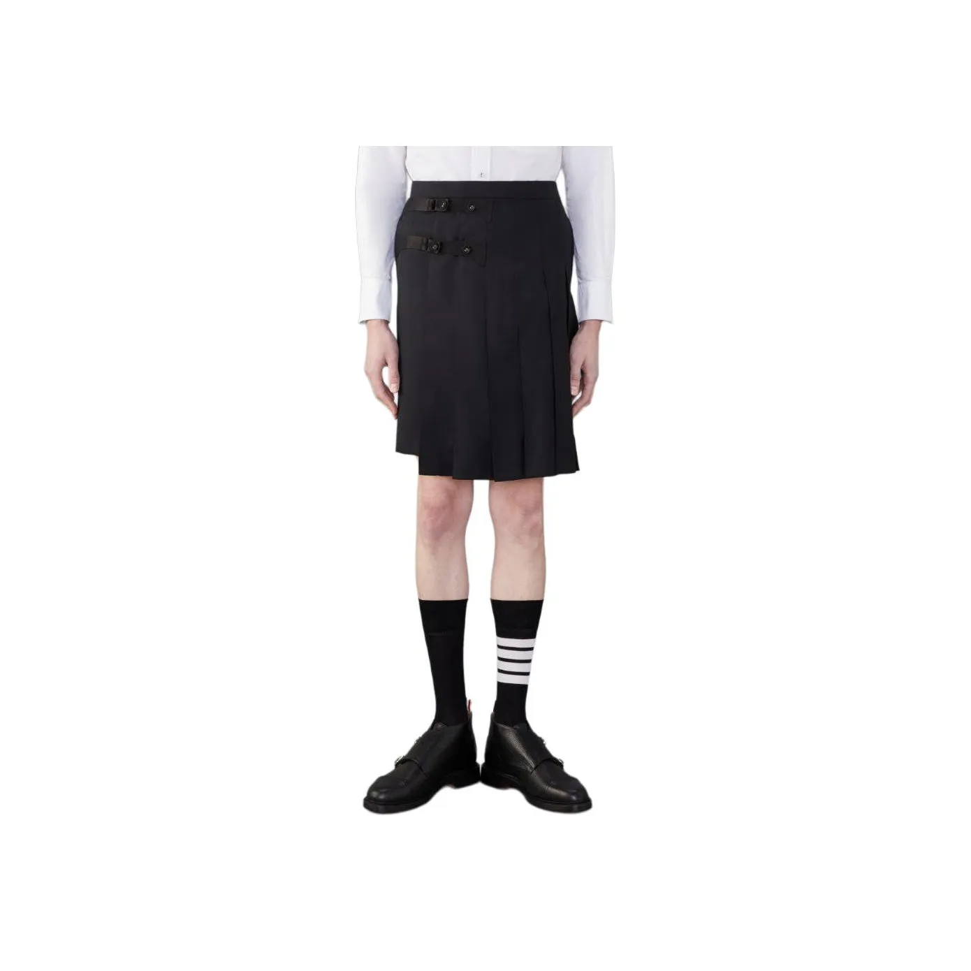THOM BROWNE High Waisted Pleated Skirt
