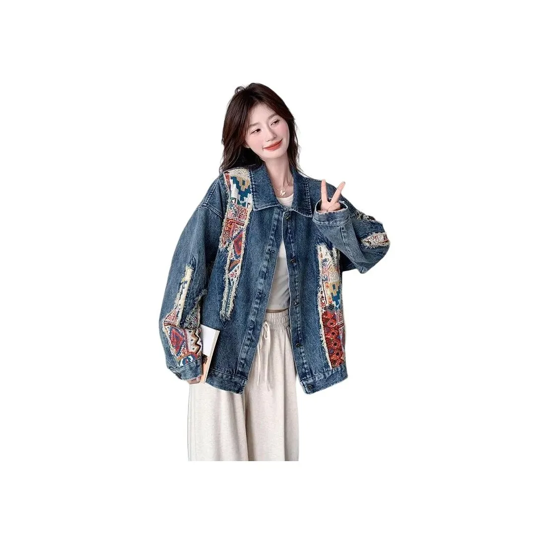 Ordifen Синий Женские Джинсовые Куртки