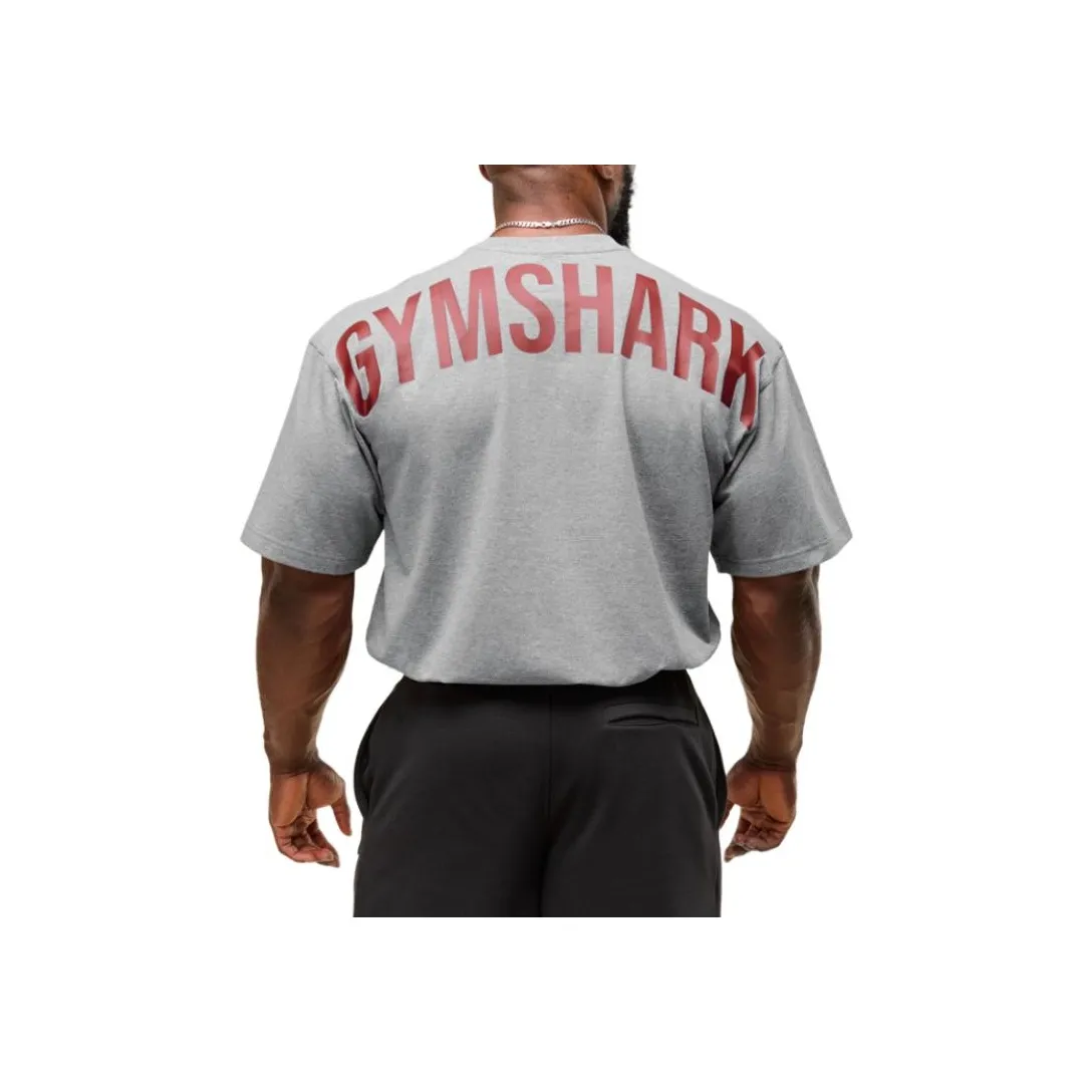 GYMSHARK T-рубашка мужская угольно-серый ядро смесь коллекция красный