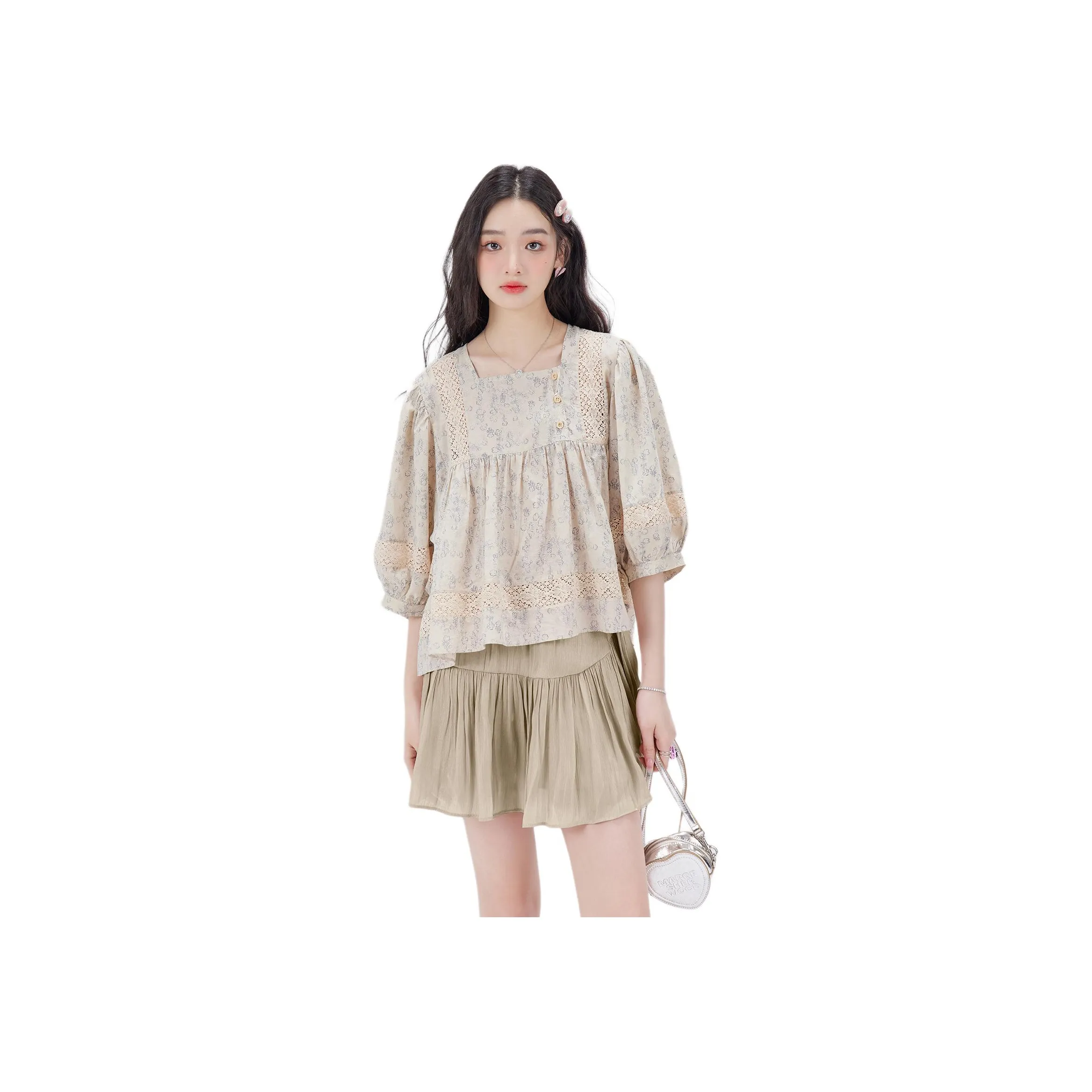 DEAR DEER PUFF Рубашка Женская Цветочная