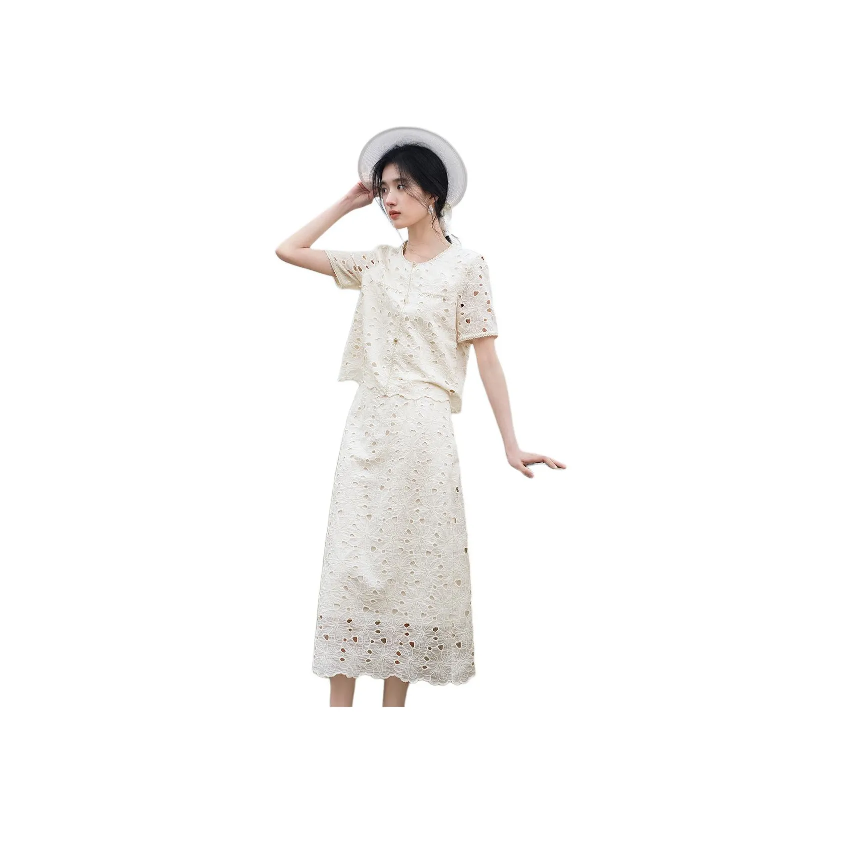 XWI Two Piece Skirt Sets Women's Ecru
