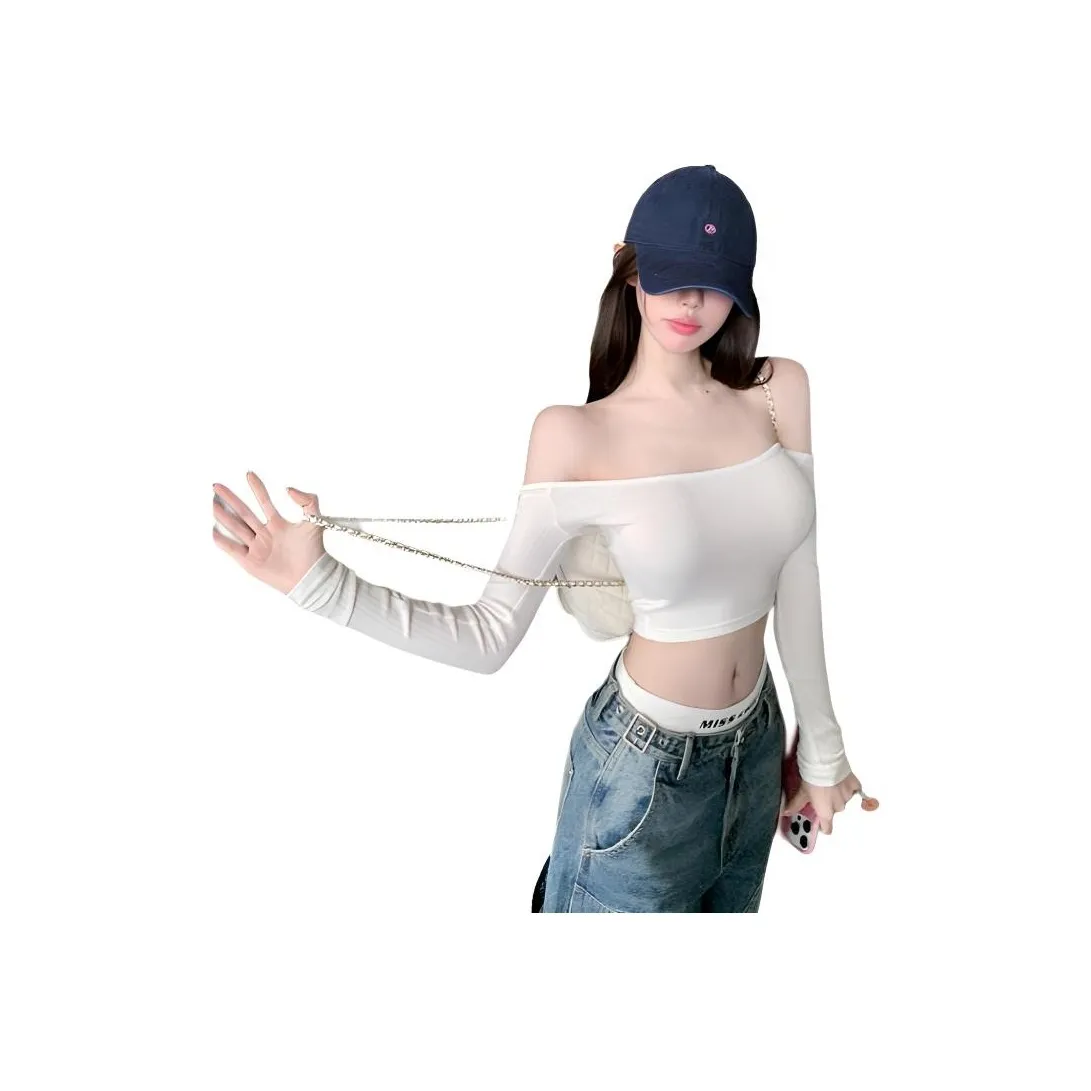 CHILL QIAOER Белый Женские Короткие Топы