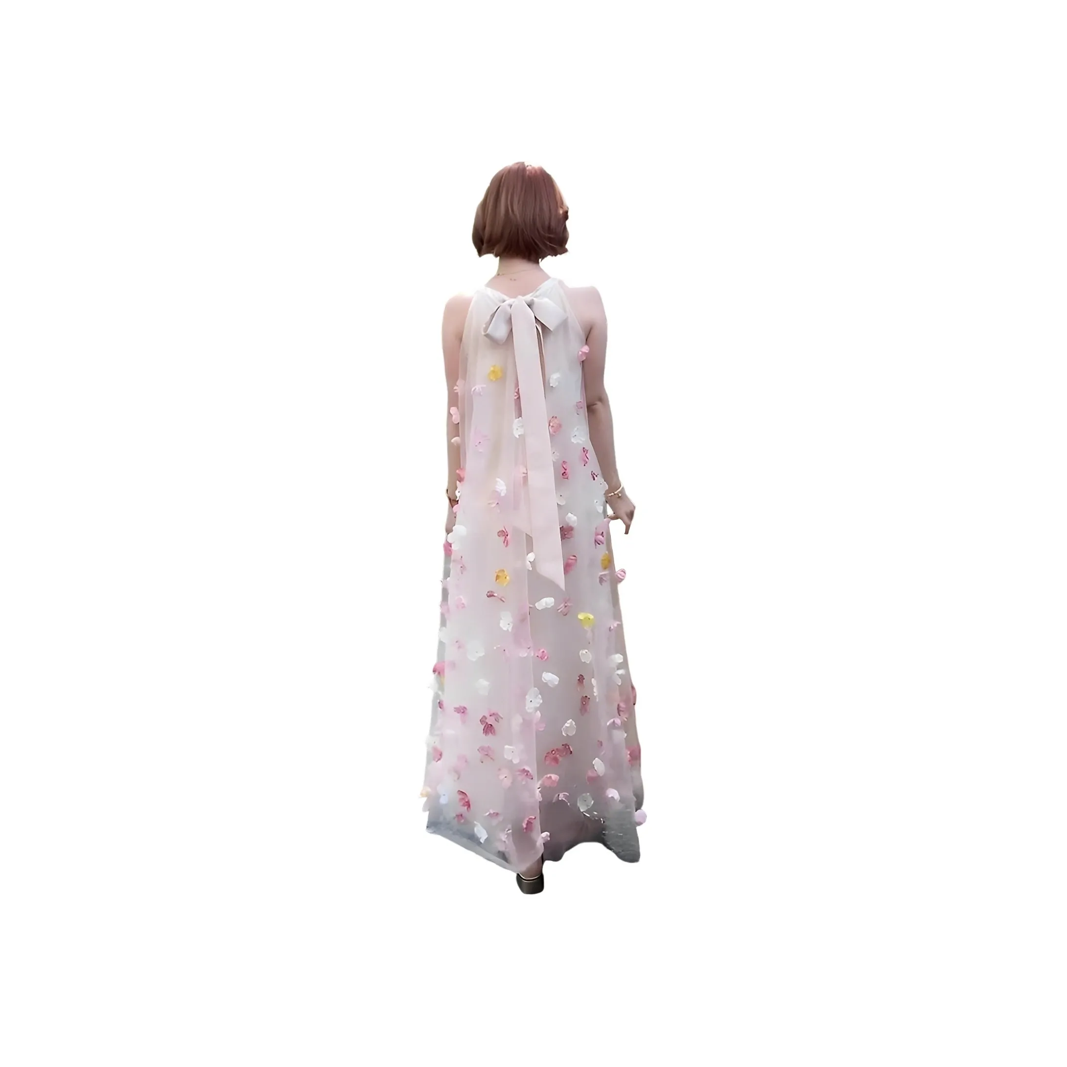 Flowers In Water Sleeveless Dress Women's