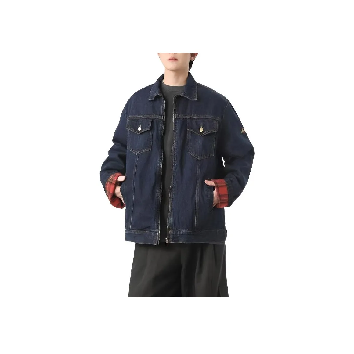 YEARNED Темно-синий Унисекс Джинсовые куртки