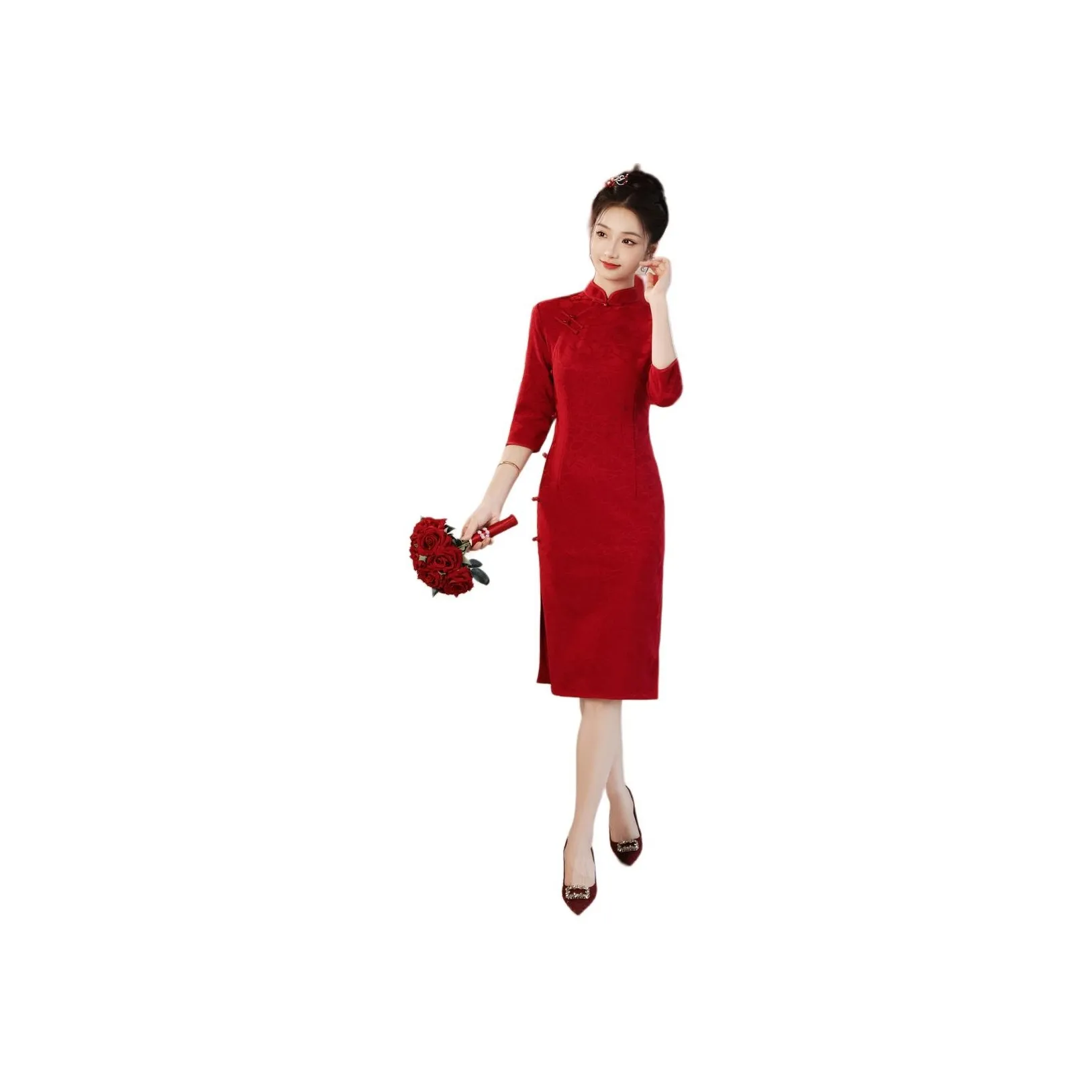 ENEESSI Spring Summer Release Cheongsam Women's Red