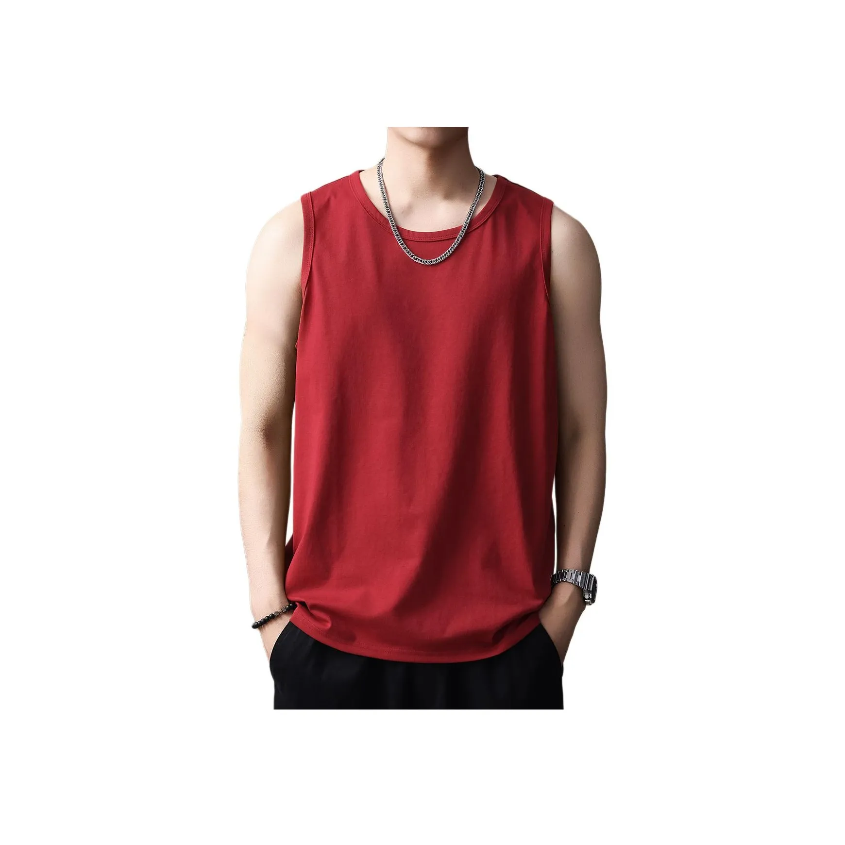 GUISE Летний топ без рукавов свободный крой унисекс