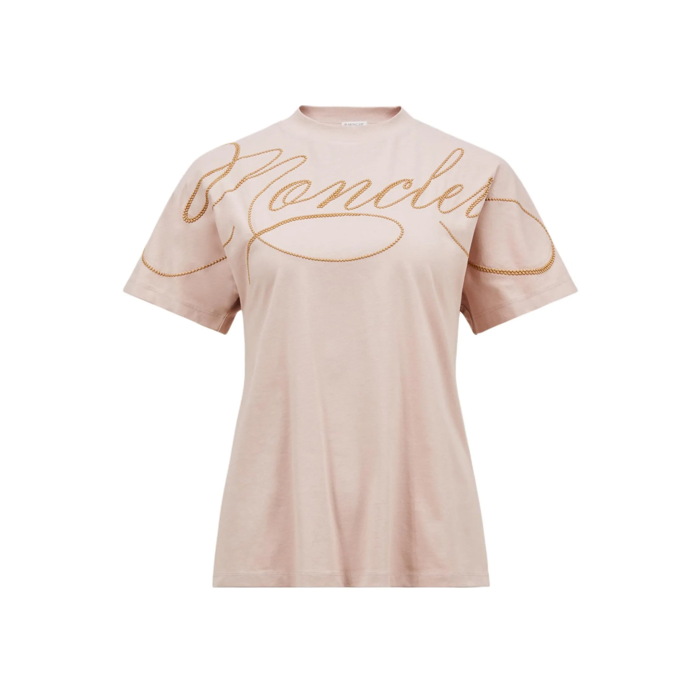 Moncler Embroidered Cursive Logo Crewneck T Shirt