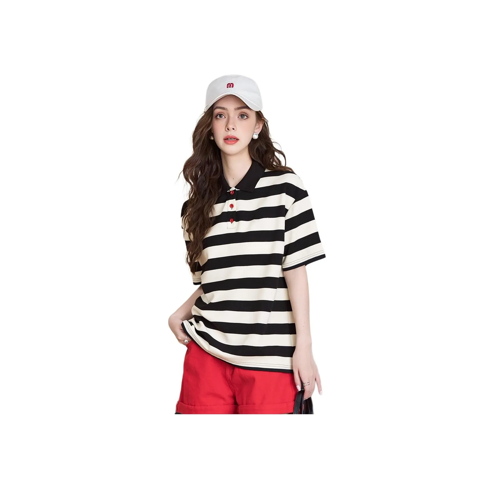 FAWENXIANGZI T Shirt Women's Black White