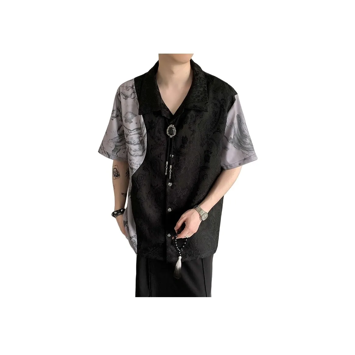 JIARONG Черная унисекс рубашка