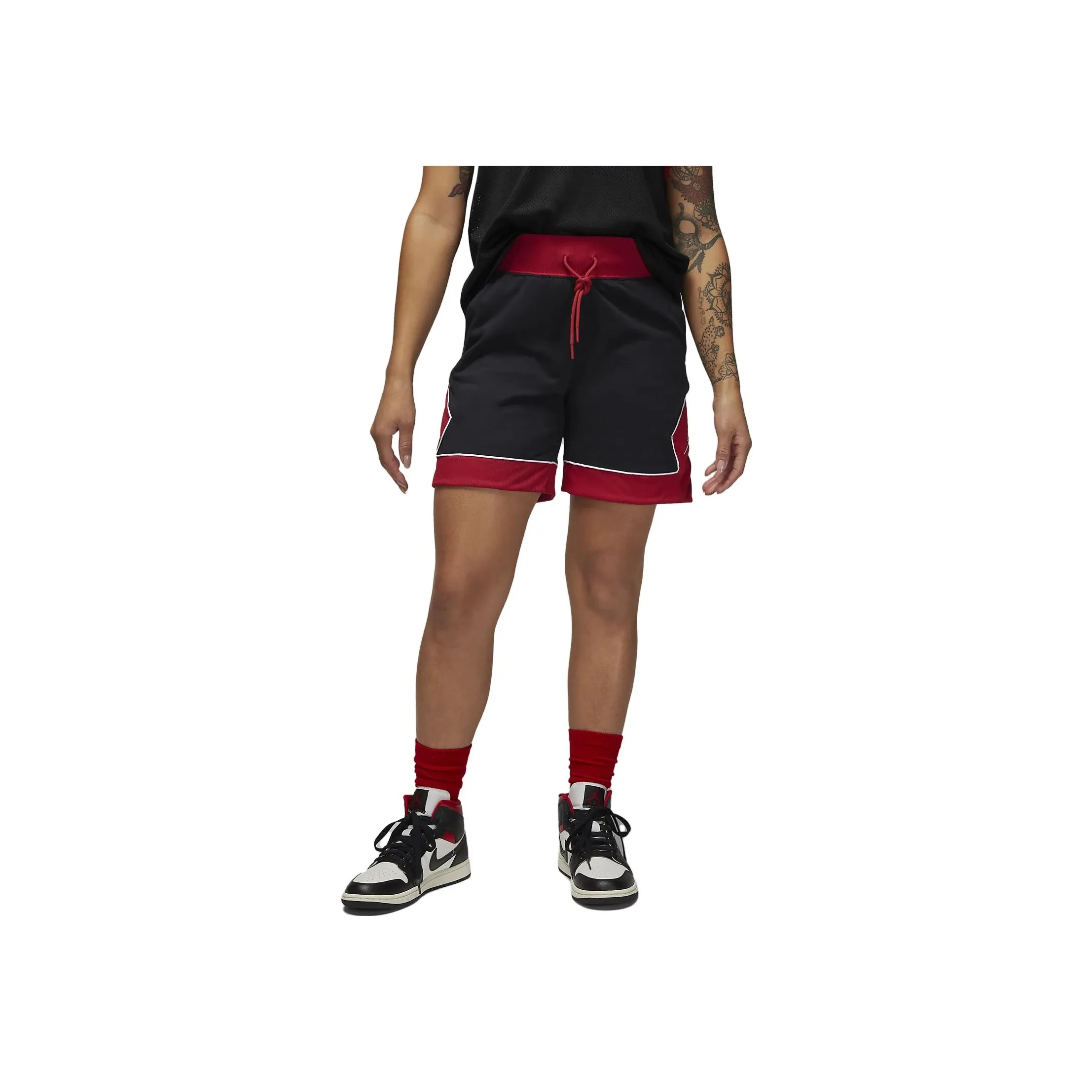 JORDAN Red Black Women's Casual Shorts Джордан Красный Черный Женские Повседневные Шорты